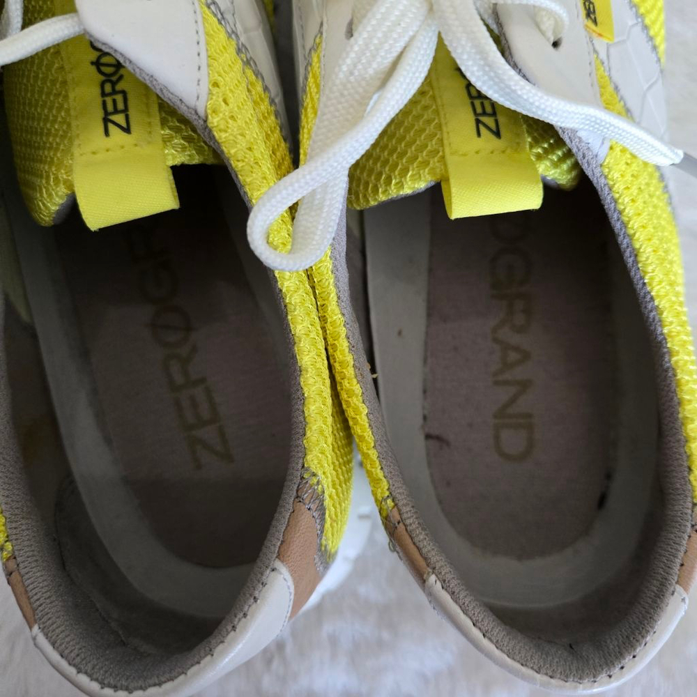 Women's Cole Haan ZeroGrand Yellow White Sneakers Size 10 - Picture 3 of 8
